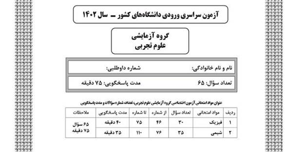 دفترچه‌های سوال بسته کنکوریوم تجربی مهروماه جلد اول